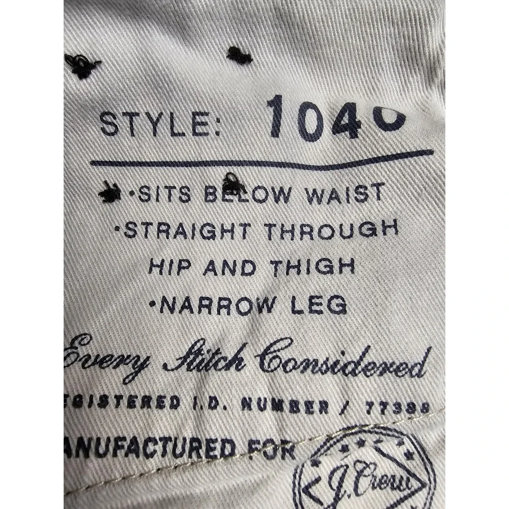 J.Crew 1040 Straight Fit Japanese Kaihara Denim Jeans Black 32x34 (31.5)
